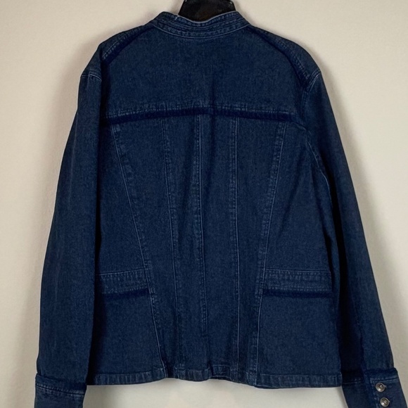 Jones New York Sport Cotton Blend Dark Denim Long Sleeve Jacket; Size XXL - Picture 7 of 12
